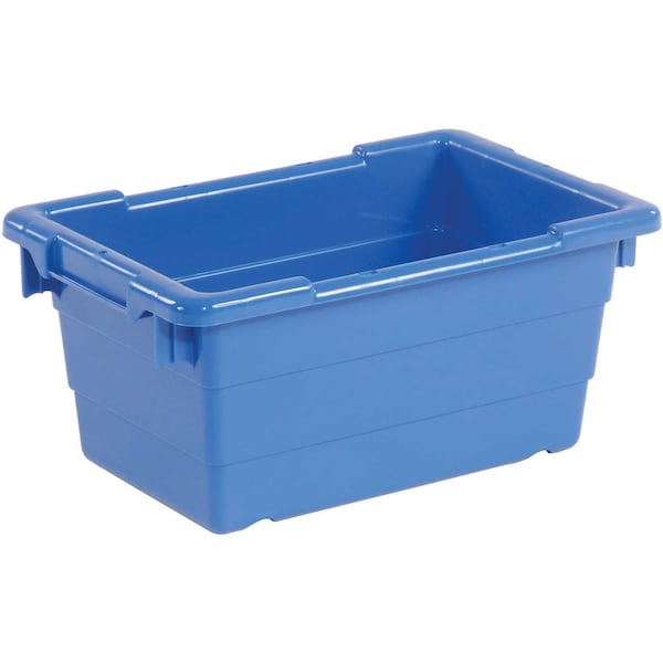 Quantum Storage Systems Cross Stack & Nest Storage Container, 17-1/4 in L x 11 in W x 8 in H, Blue, Polypropylene TUB1711-8BL - main